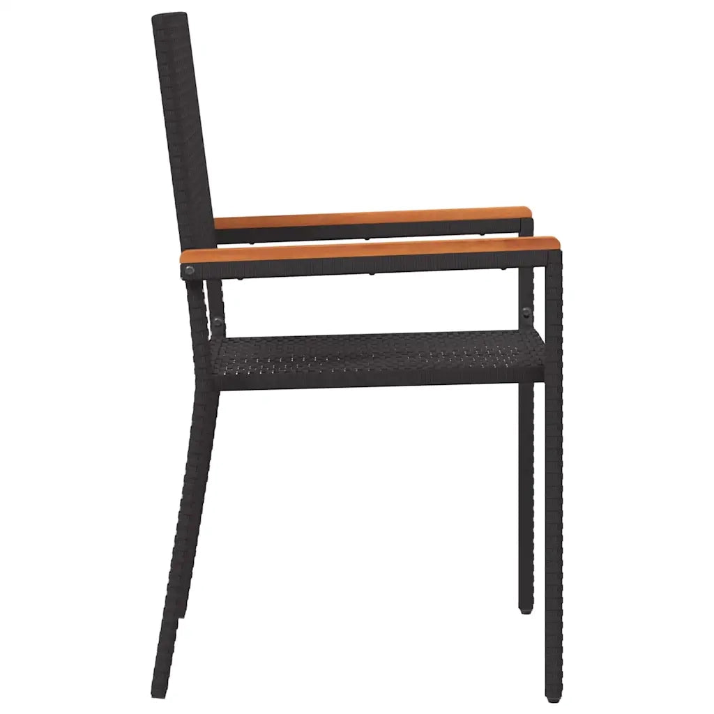 Sedie impilabili da giardino 4 pcs Nero e Marrone 3403061