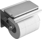 Sostegno per carta igienica con contenitore per telefono in acciaio inossidabile per la stanza da bagno (monorotaia, argento)