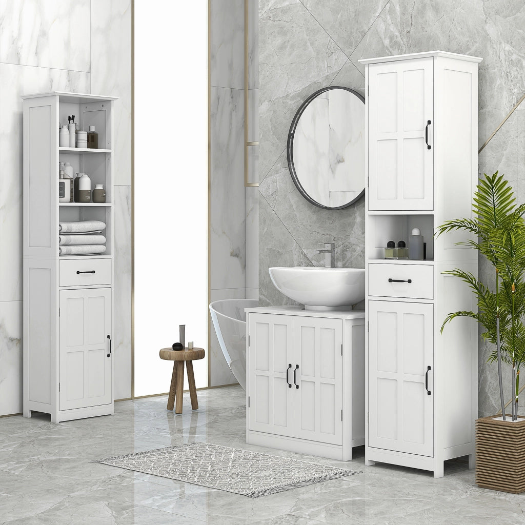 Mobile Sottolavabo con 2 Ante e Scaffale Regolabile ¨C Minimal ¨C Bianco