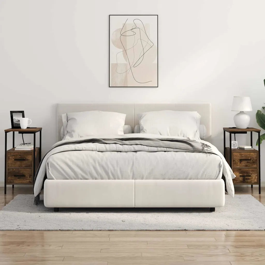 Armadio da Notte con cassetto 2 pcs Rovere fumé 30 x 48 x 61 cm 859415