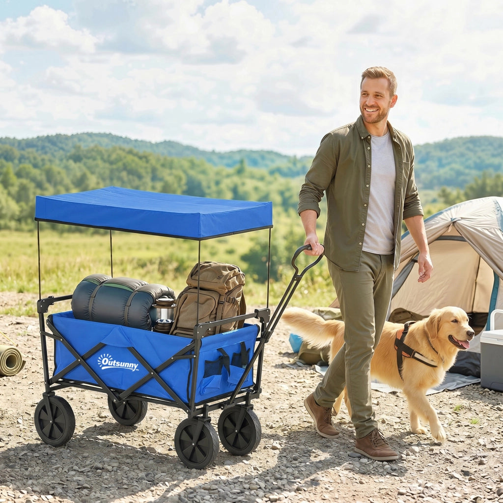 Carrello Pieghevole con Telo ¨C Minimal ¨C Blu, 100 kg