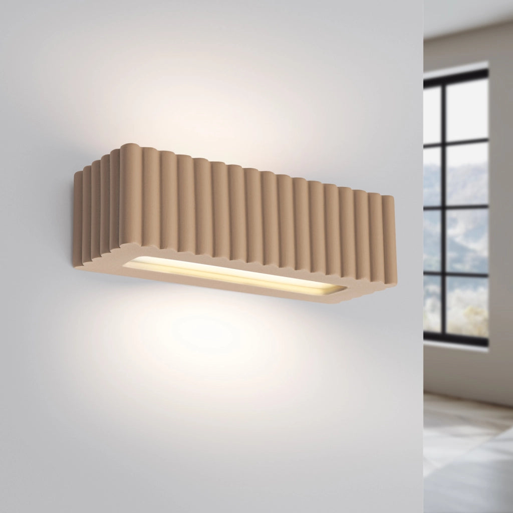 Lampada da parete in ceramica RIGATA taupe