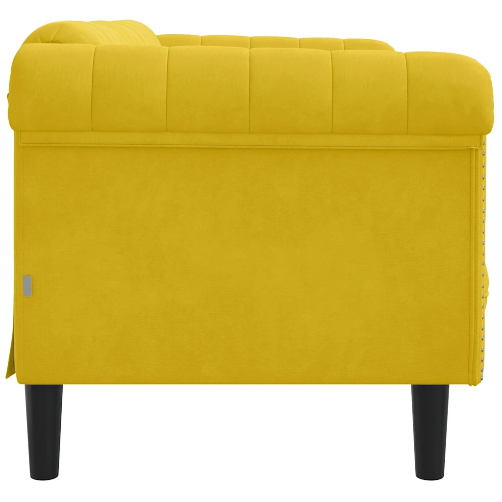 Divano a 2 Posti-Sofa 2 Posti Giallo in Velluto