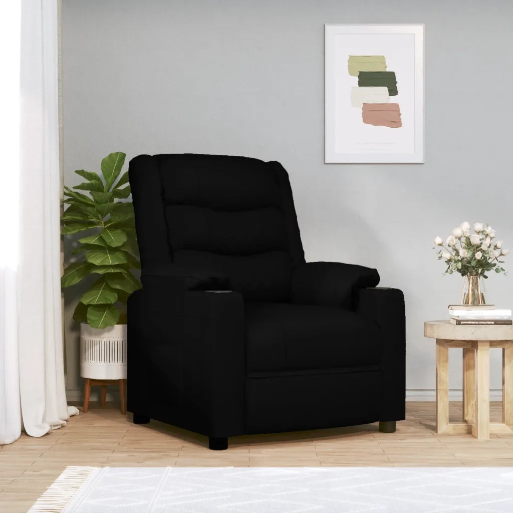 Poltrona Reclinabile Nera in Similpelle 348042