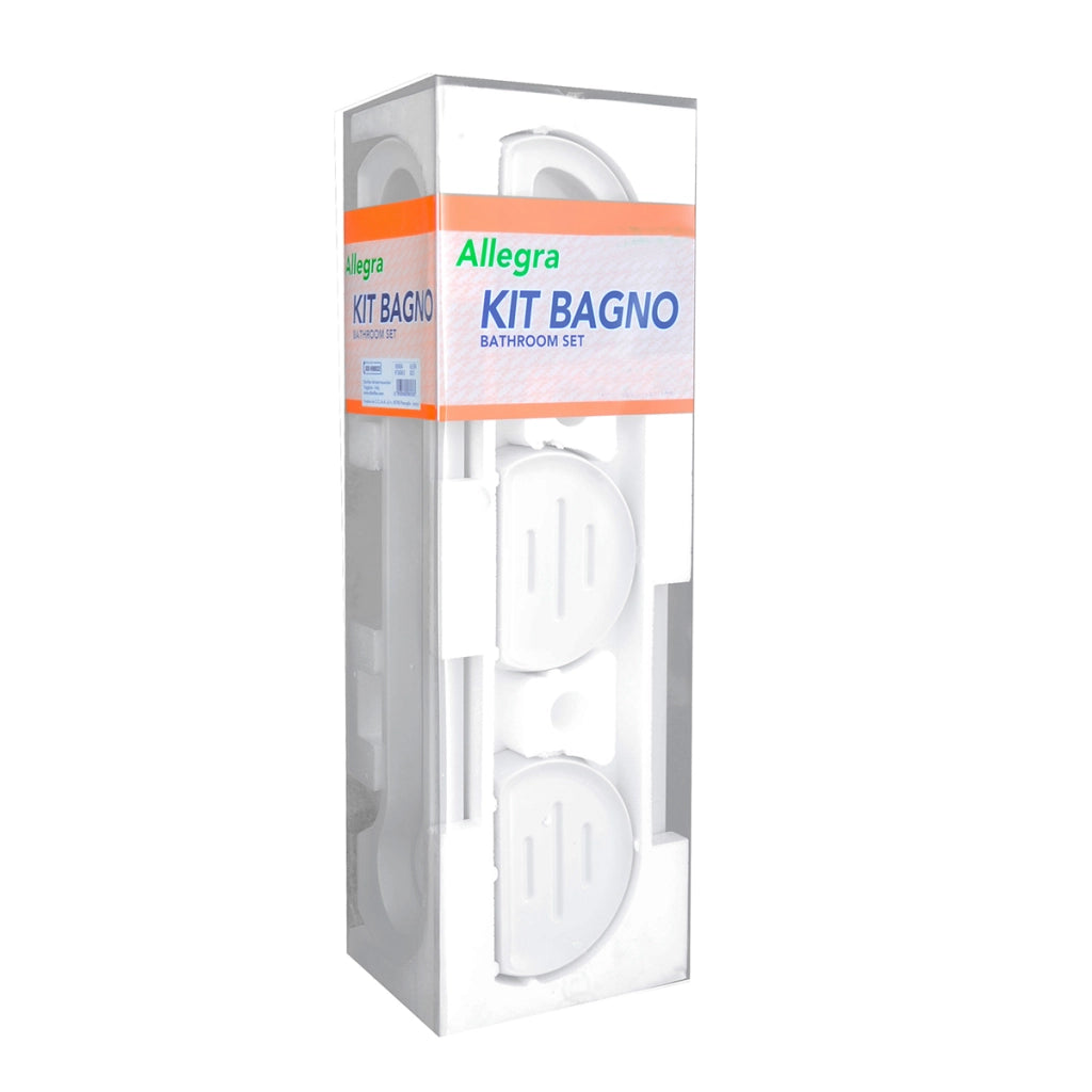 SET ACCESSORI BAGNO 8 PEZZI SERIE ALLEGRA- Bianco- METAF- pezzi 1