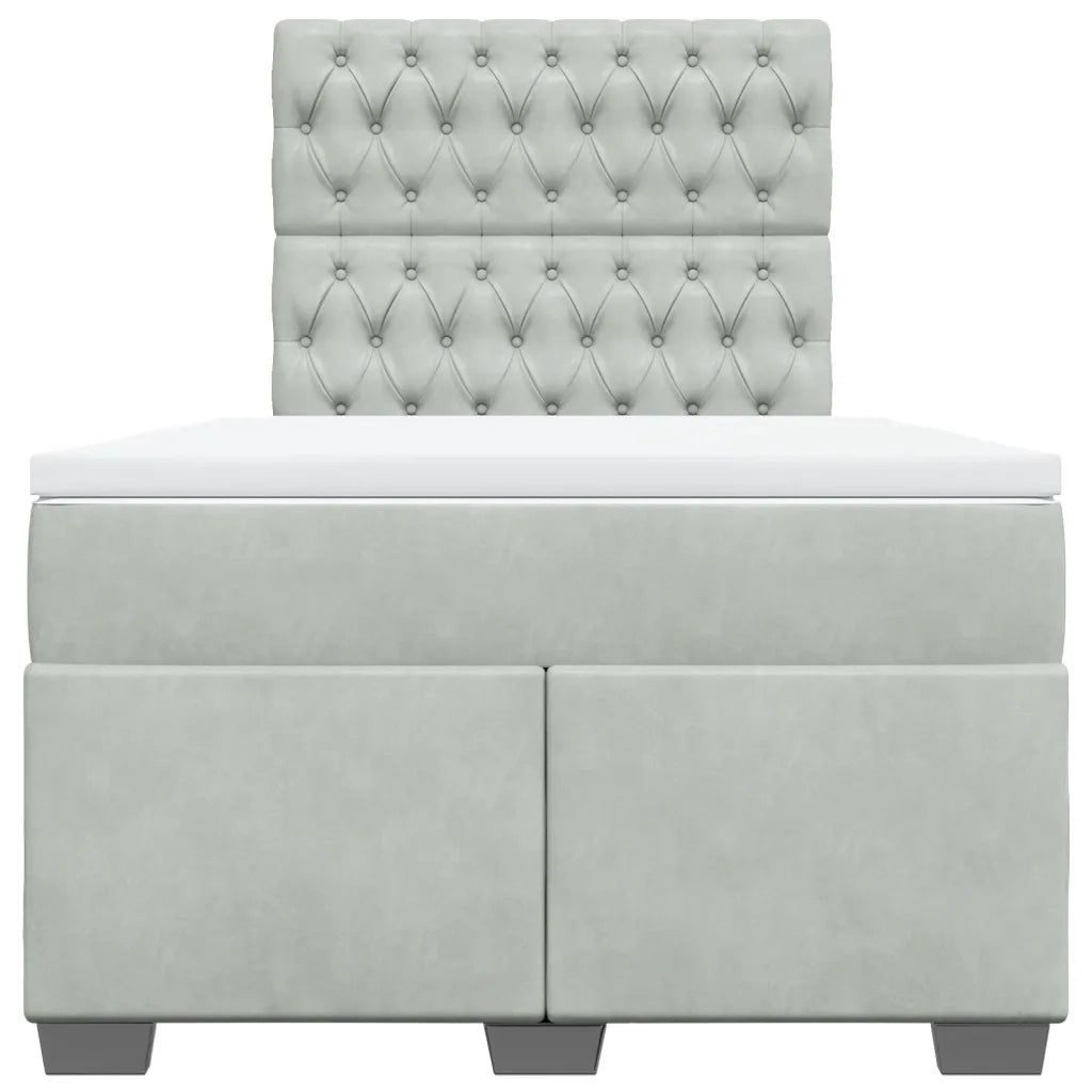 Giroletto a Molle con Materasso Grigio Chiaro 120x200cm Velluto 3290888