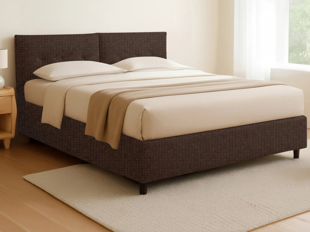 Derby, Letto Matrimoniale Sfoderabile Made in Italy, Marrone