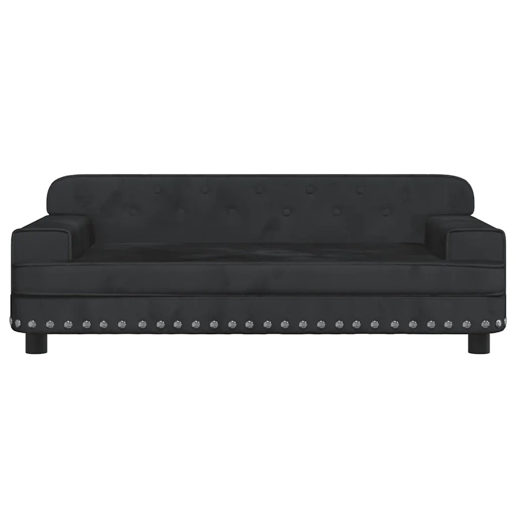 Divano per Bambini-Sofa-Divanetto Nero 90x53x30 cm in Velluto