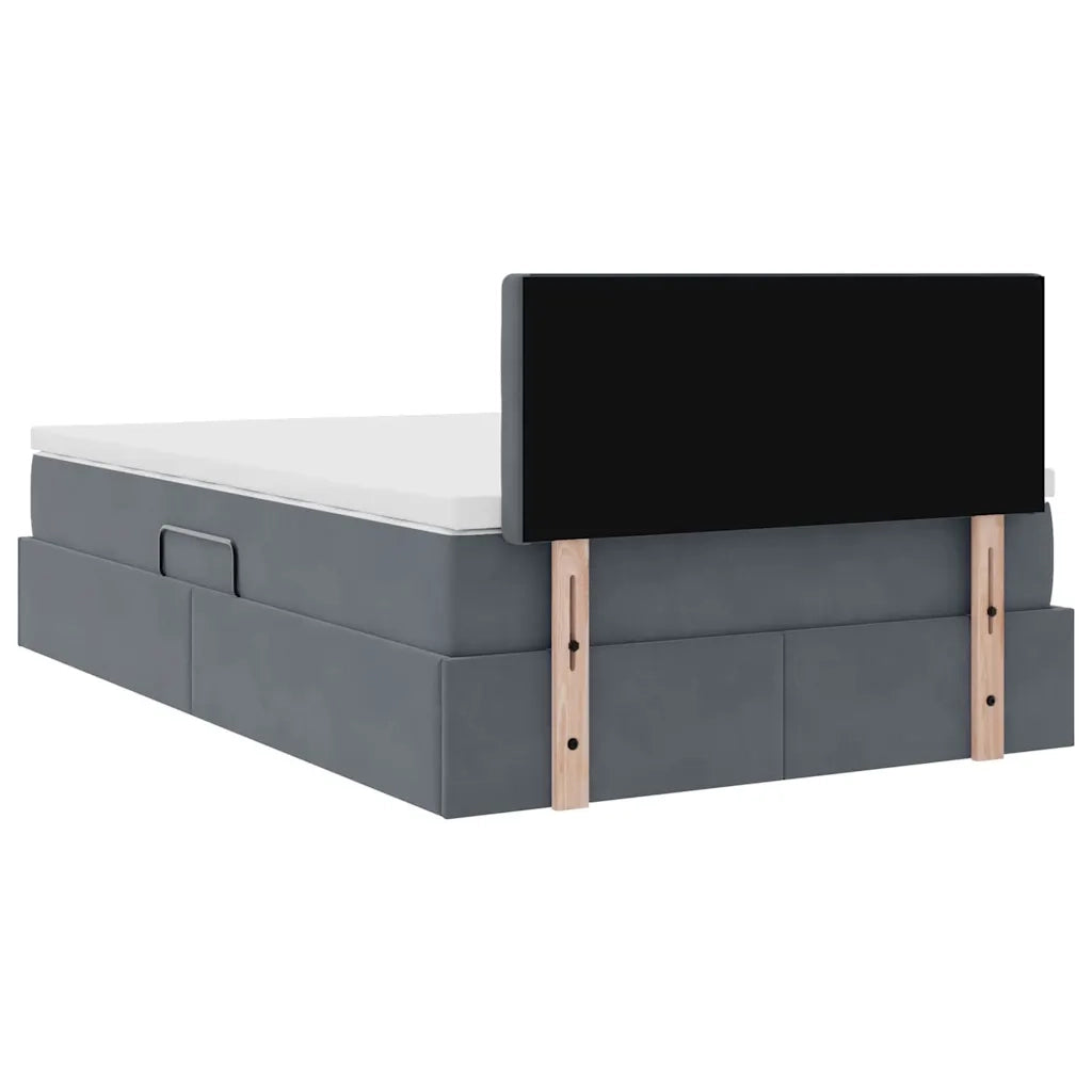 Letto con Contenitore Grigio scuro 120 x 200 cm Velluto 3370870