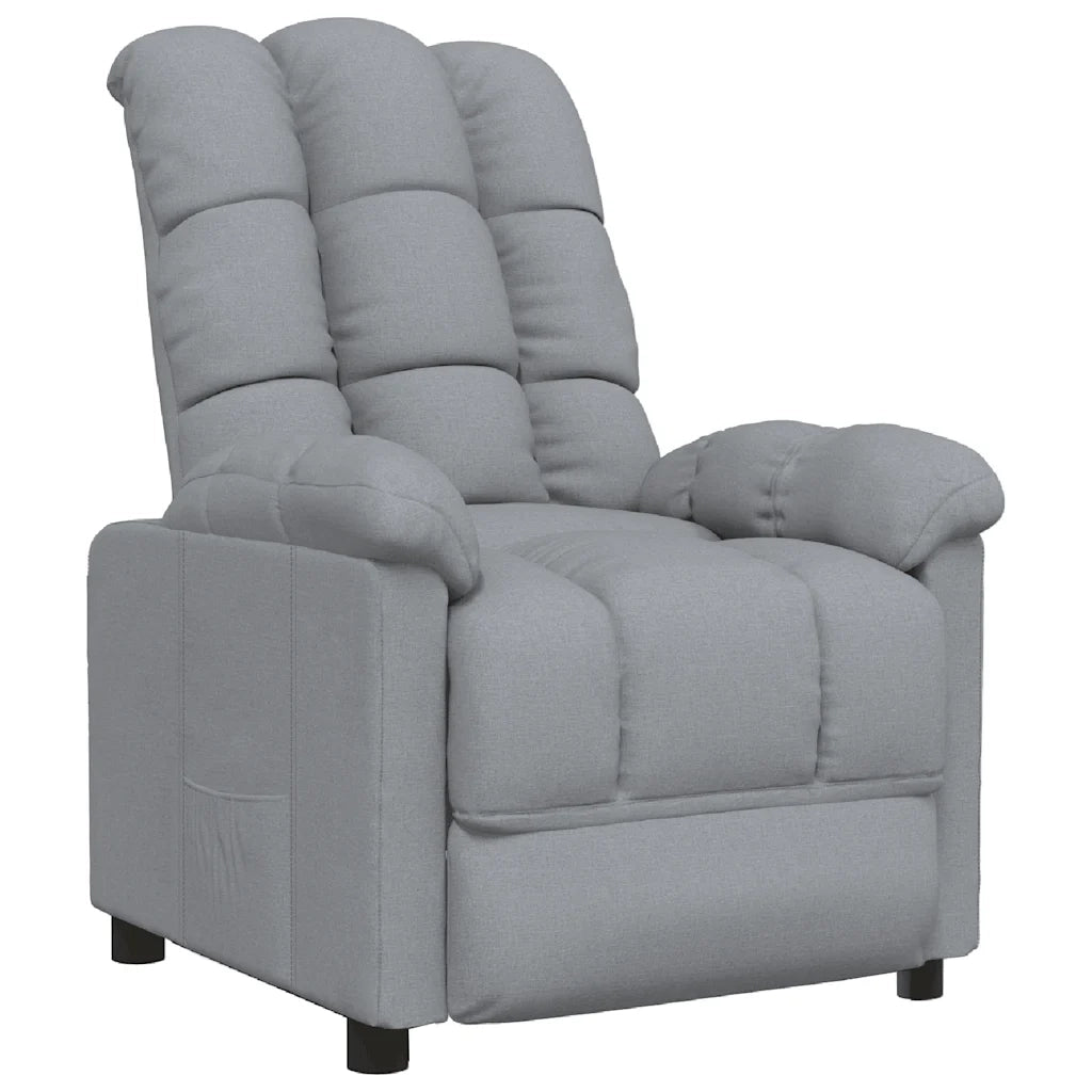 Poltrona Reclinabile in Tessuto Grigio Chiaro 289796