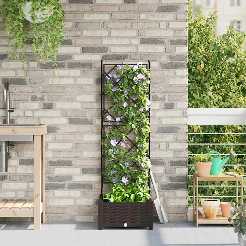 Vaso da giardino Marrone 40 x 40 x 125,5 cm Plastica 42002812