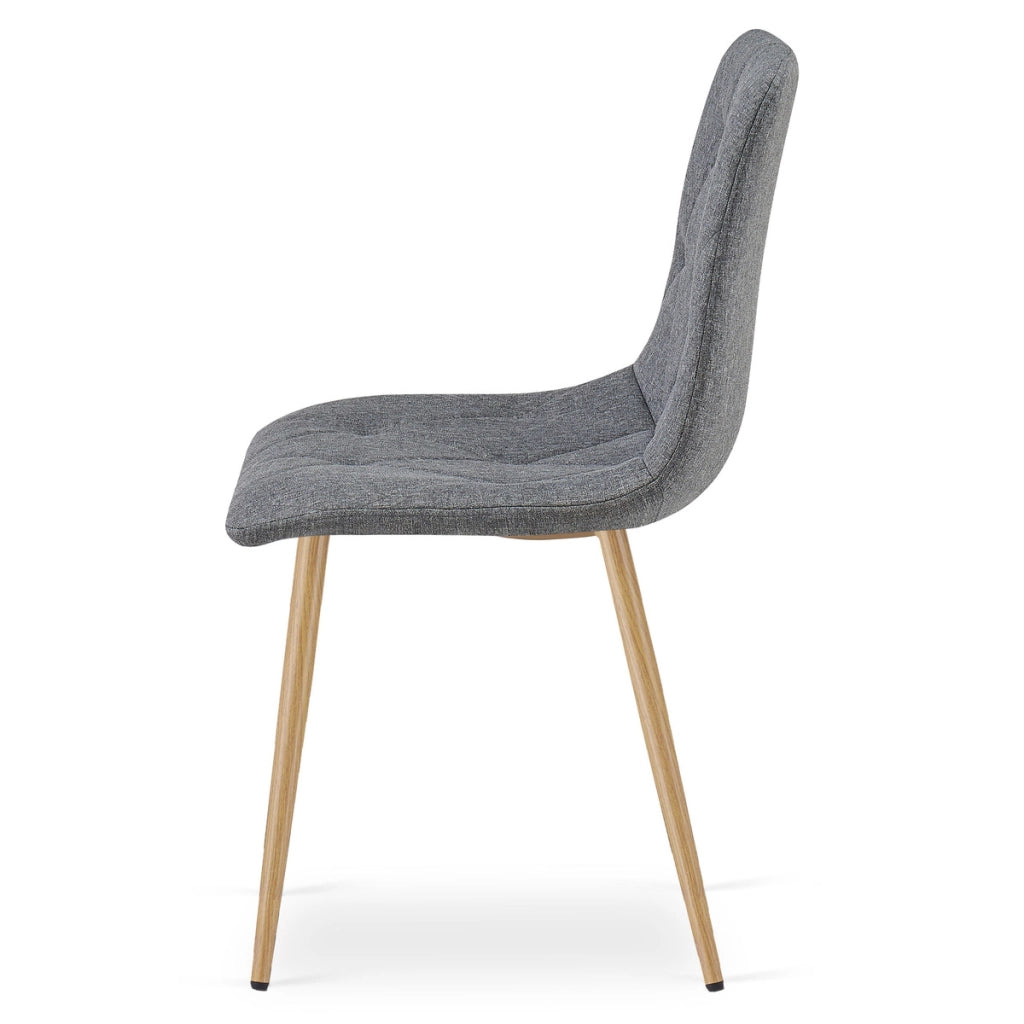Sedia Imbottita Libra Grigio Scuro con Gambe Effetto Rovere