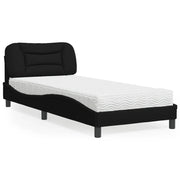 Letto con Materasso Hvar Nero 90x190 cm in Tessuto