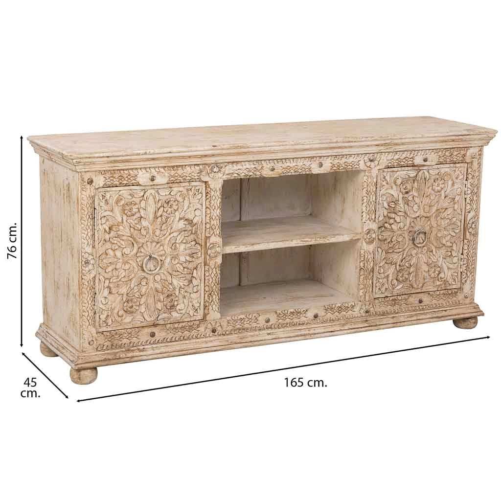 Credenza in legno beige 165x45x76