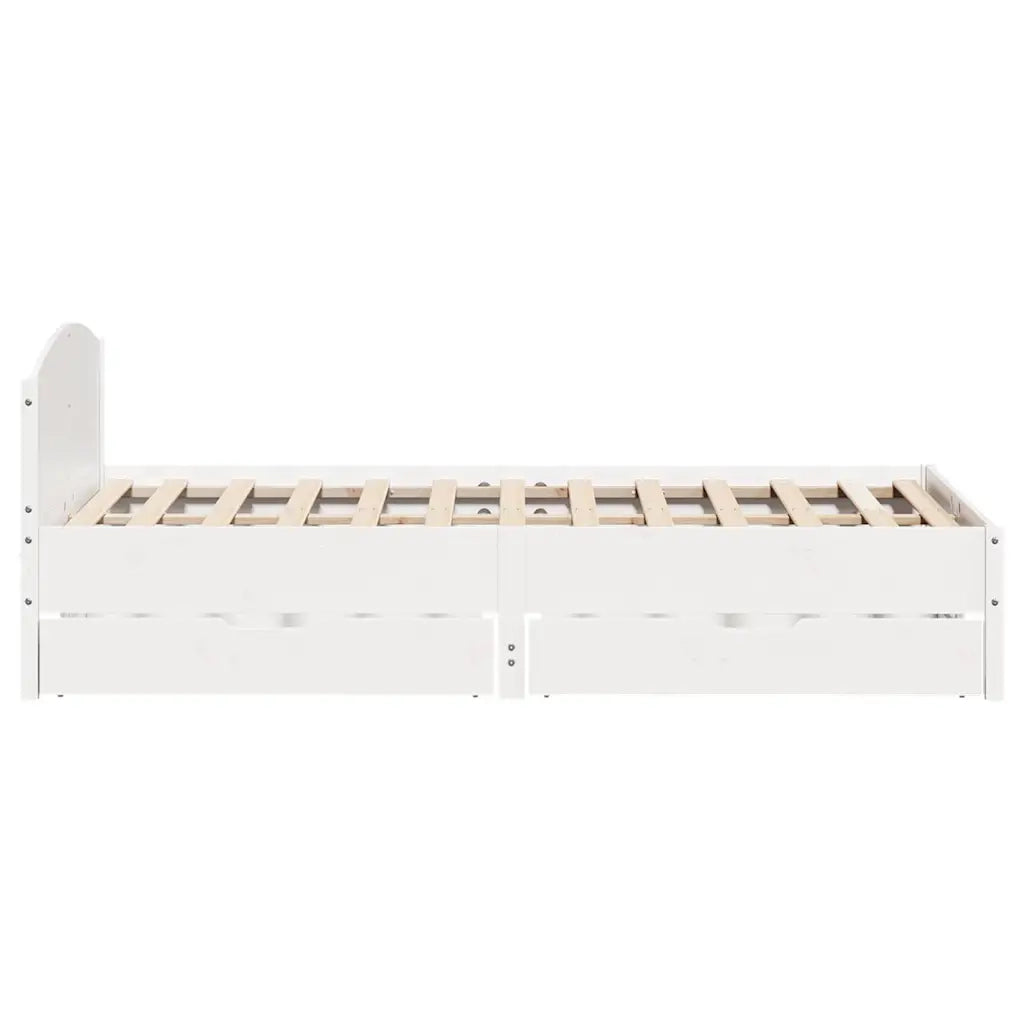 Letto senza Materasso-Struttura Letto Bianco 135x190 cm Legno Massello di Pino 438474