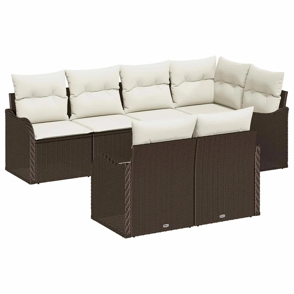 Set Divano da Giardino Marrone polyrattan