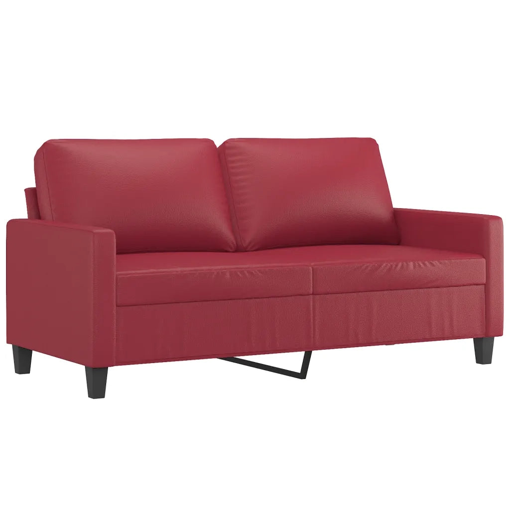 Divano a 2 Posti-Sofa 2 Posti Rosso Vino 140 cm in Similpelle 392796