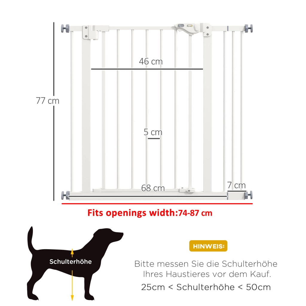 Cancello per Cani ¨C Minimal ¨C Metalloplastica, Bianco, 74-87 cm