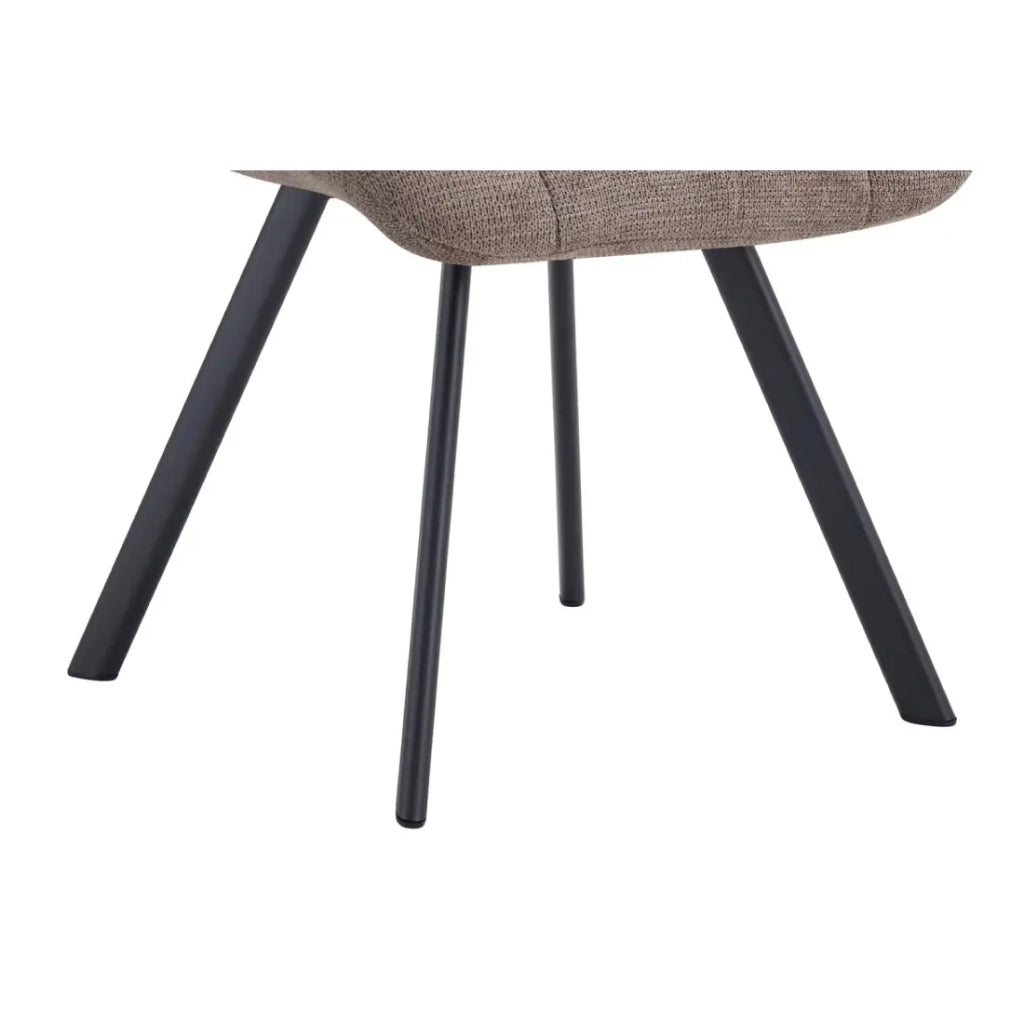 Set di 2 sedie VELMA - Tessuto pepe - Gambe in metallo - Design moderno - Eleganza naturale e contrastata