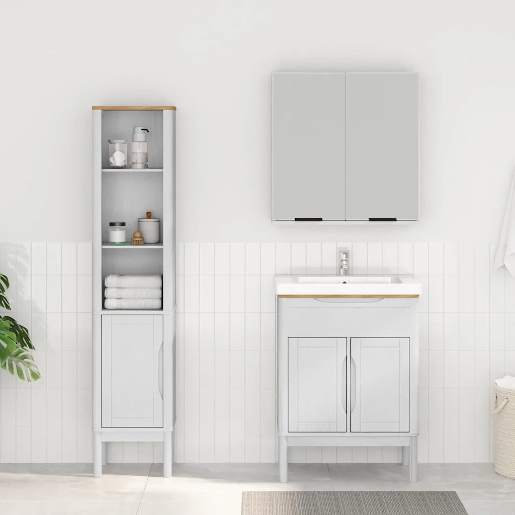 Set di mobili per il bagno con lo scaffale FLORO 2 pcs Bianco