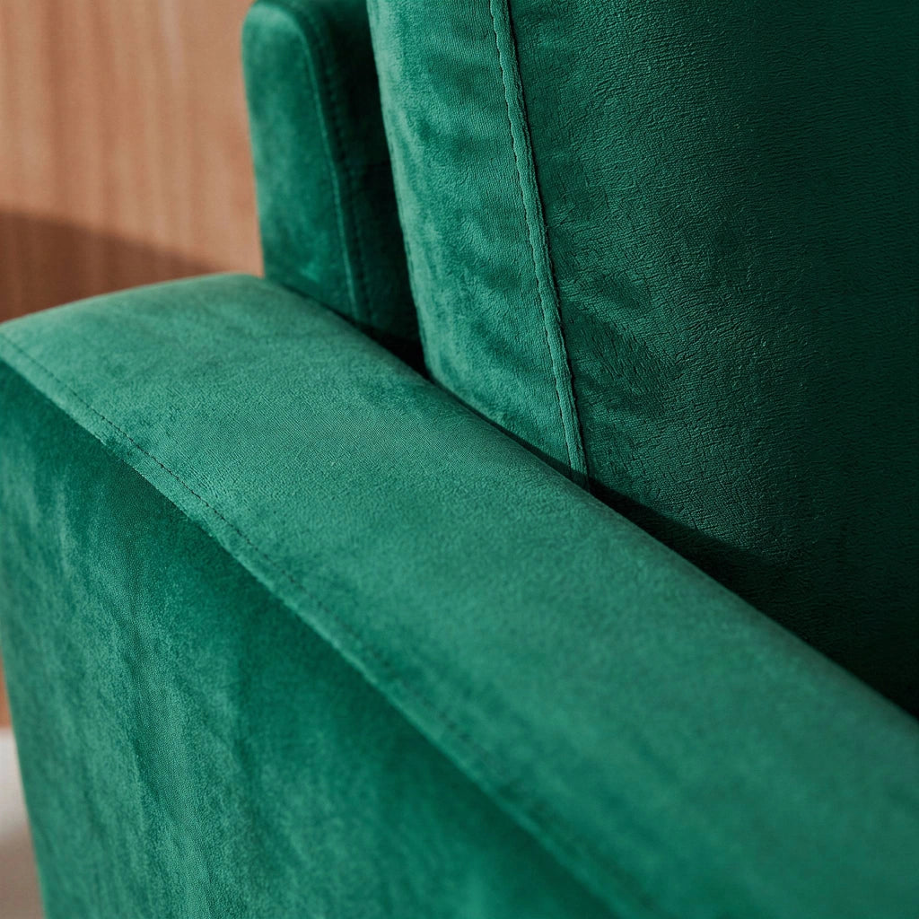 Divano stile vintage in velluto, 2 posti, verde inglese