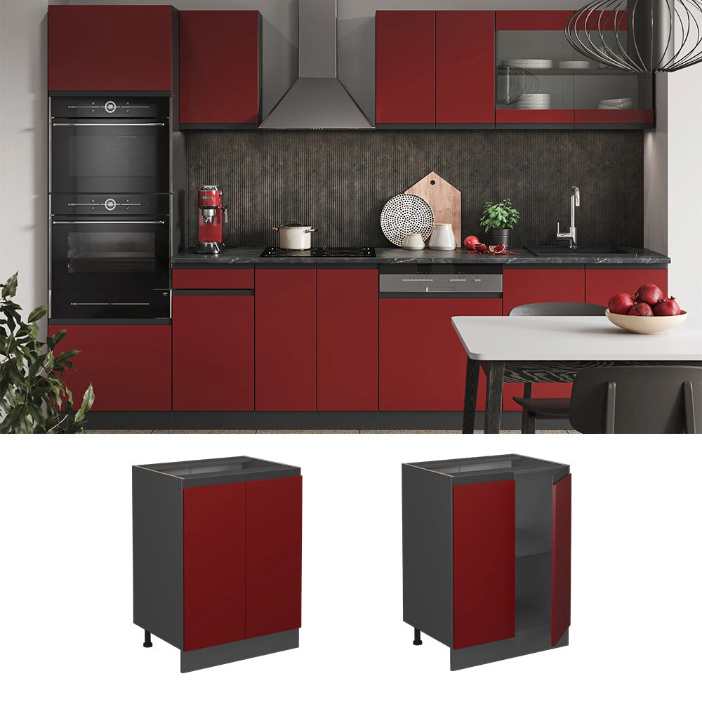 Vicco Mobiletto base cucina Rosso 60 cm PL Marmo