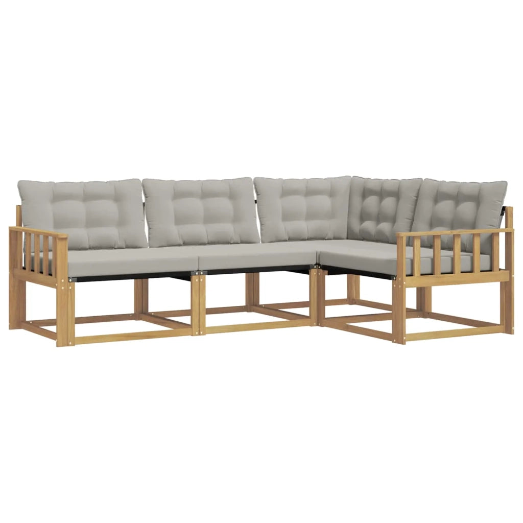 Set di divani da esterno 4 pz Bianco e Grigio Chiaro 3388633