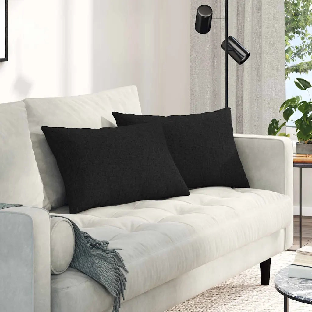 Cuscini da Divano 2 pcs Nero 60 x 40 cm Tessuto 42013655