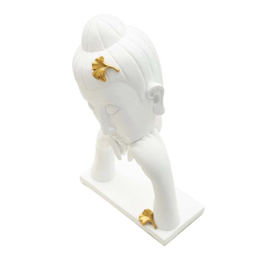 Scultura VKH372, Bianco, Poliresina, 21,5x13x36 cm