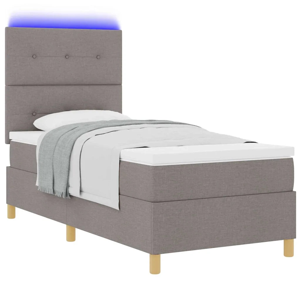 Letto a Sorgente LED con materasso Talpa 100 x 200 cm Tessuto 3343079