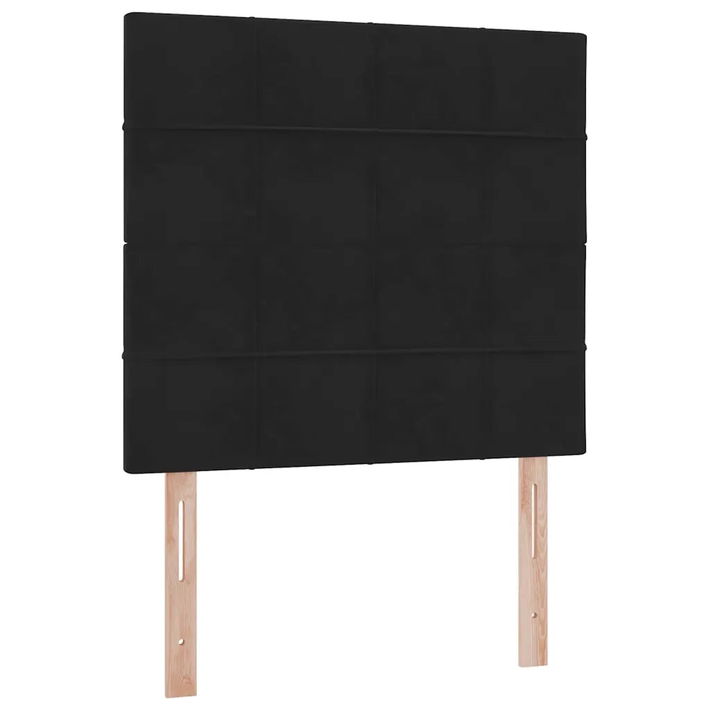 Letto con contenitore e LED con led Nero 90 x 190 cm Velluto 3372635