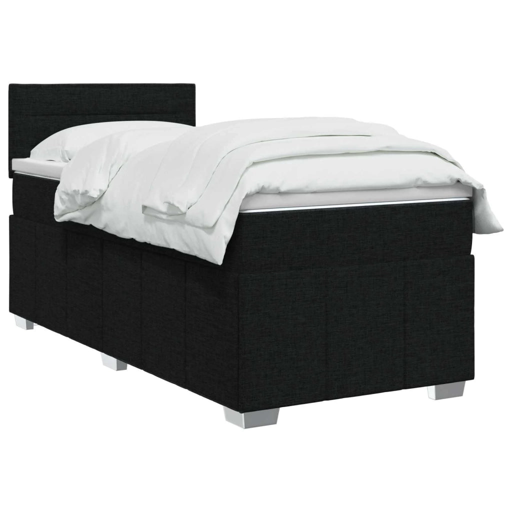 Letto box spring con materasso Nero 90 x 200 cm Tessuto 3451117