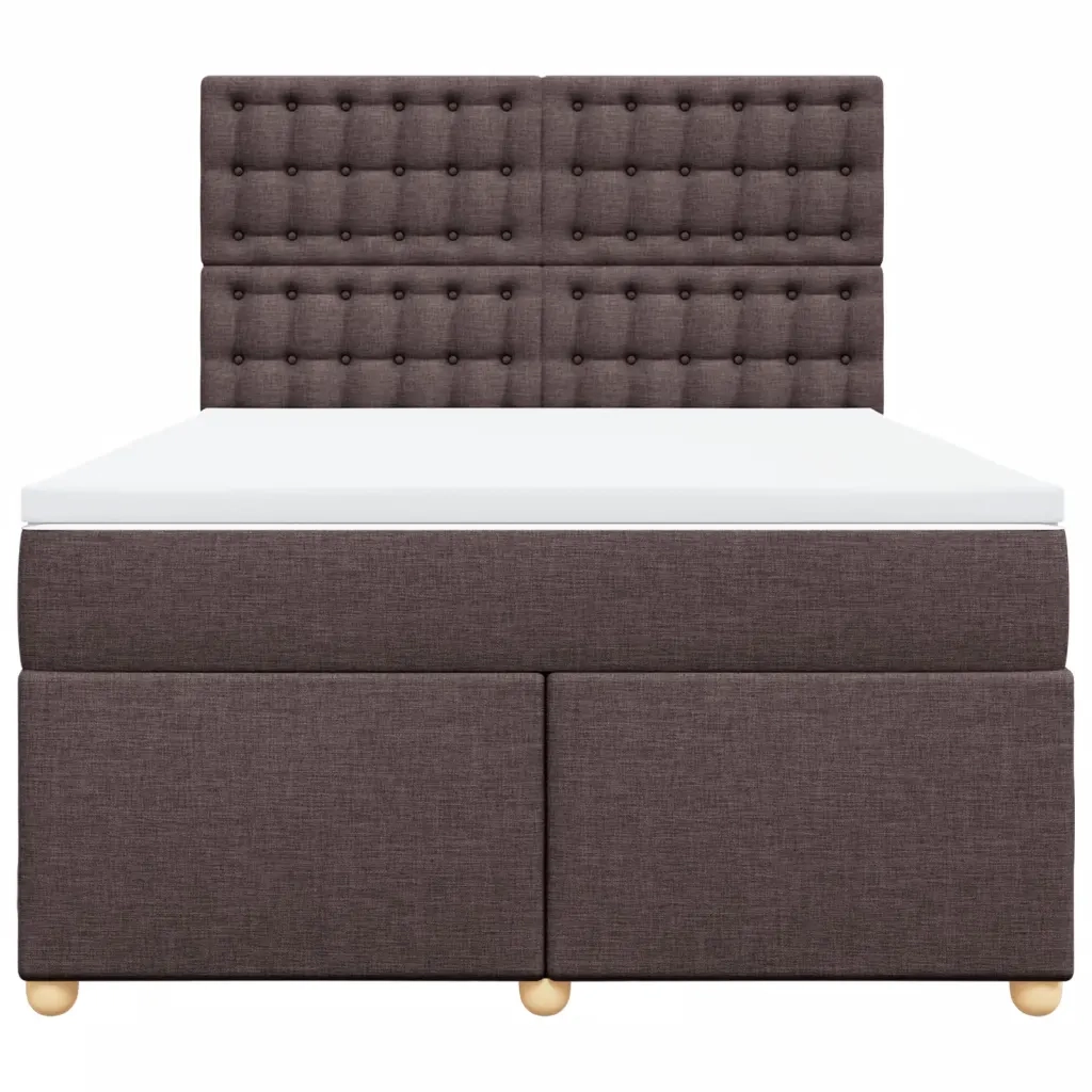 Giroletto a Molle con Materasso Marrone Scuro 140x190cm Tessuto 3293592