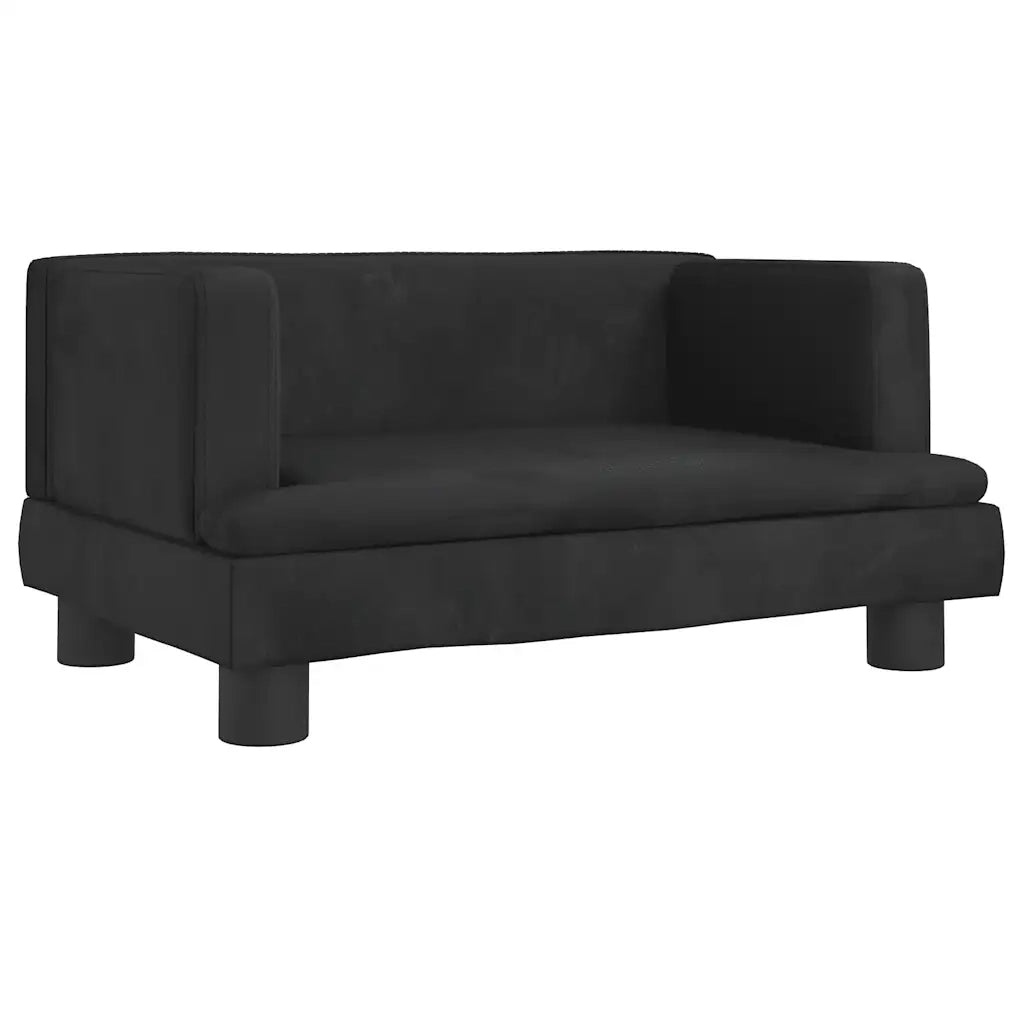 Divano per Bambini-Sofa-Divanetto Nero 60x40x30 cm in Velluto