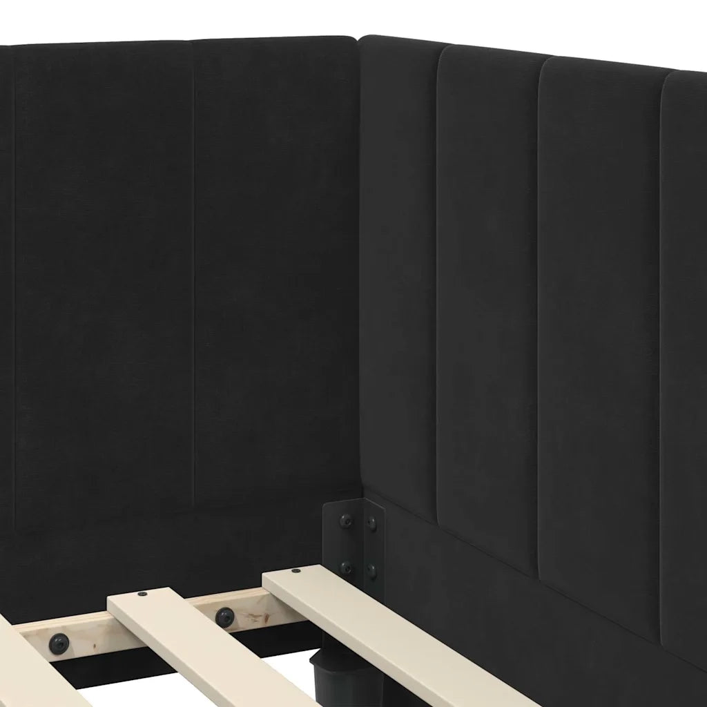 Struttura Letto Angolare con Materasso 2 pcs Nero Velluto 3393863