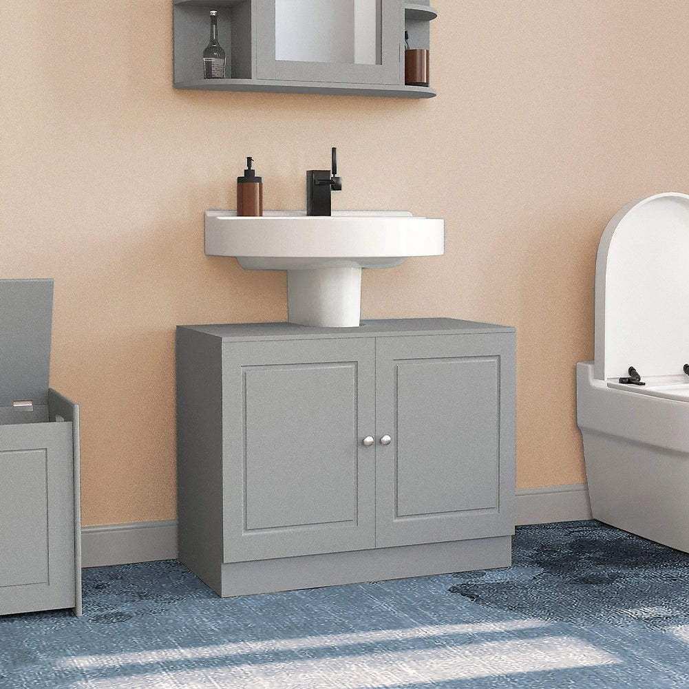 Mobile Sottolavabo da Bagno Linea Pietra Copricolonna con 2Ante Mobiletto Lavabo