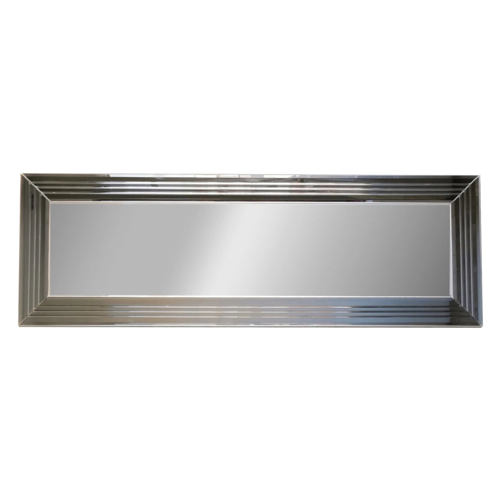 Varallo, Specchio Dettagli Geometrici, 120x40h cm Argento