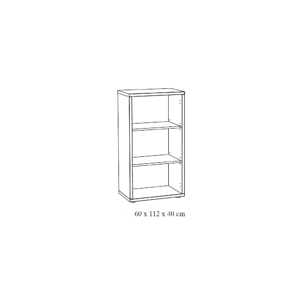 Libreria da ufficio con 2 ripiani - Collezione SOON - Bianco Opaco