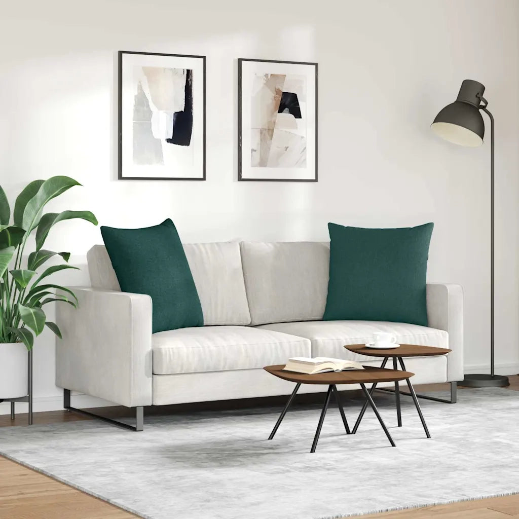 Cuscini da Divano 2 pcs Verde Scuro 80 x 80 cm Tessuto 42014045