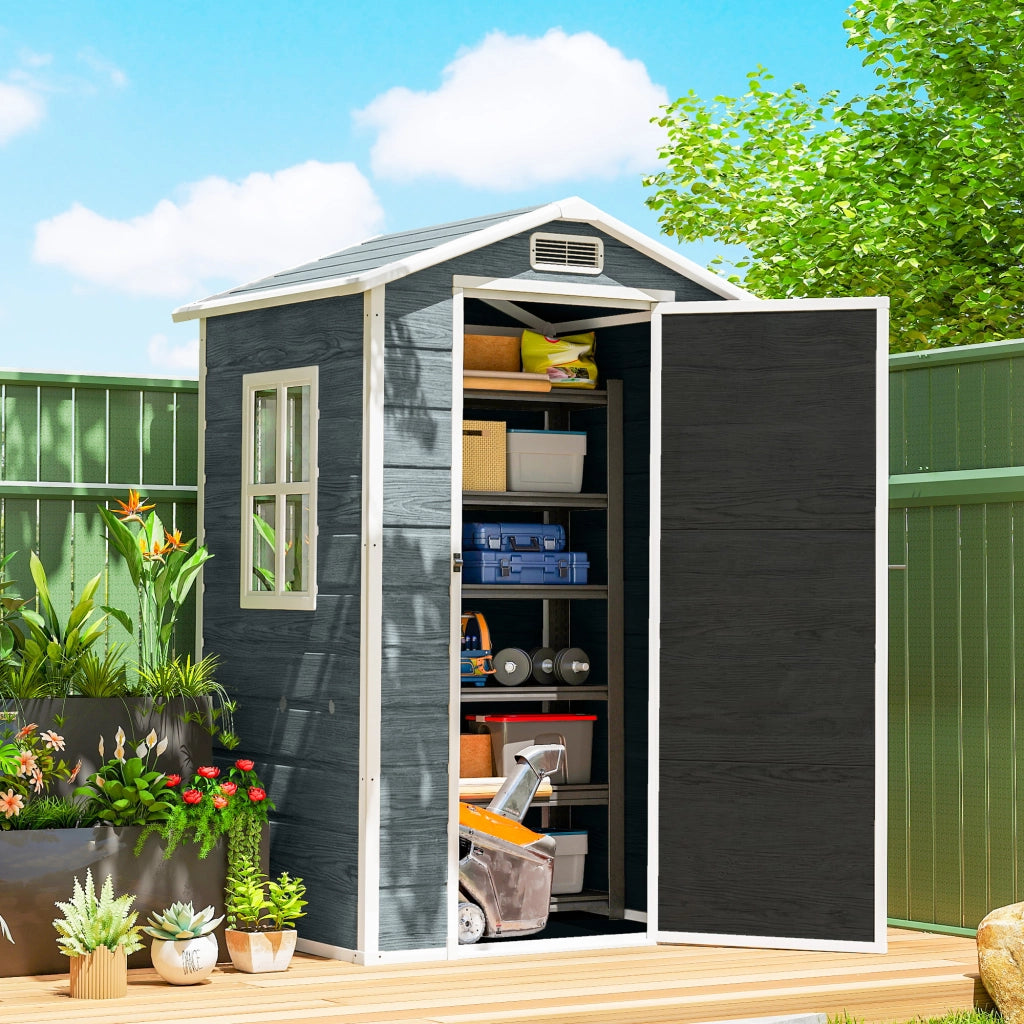 Casetta da Giardino ¨C Minimal ¨C 1.1 m2 in Legno con Finestra Grigia