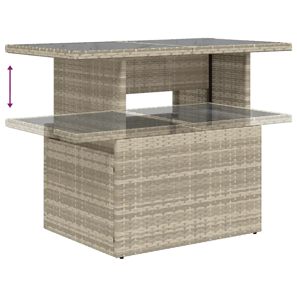 Set Divani da Giardino 7pz con Cuscini Grigio Chiaro Polyrattan 3327782