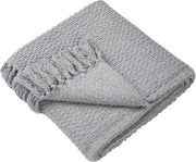 Plaid grigio con chiodini - Canapa ecologica - 180 x 130 cm