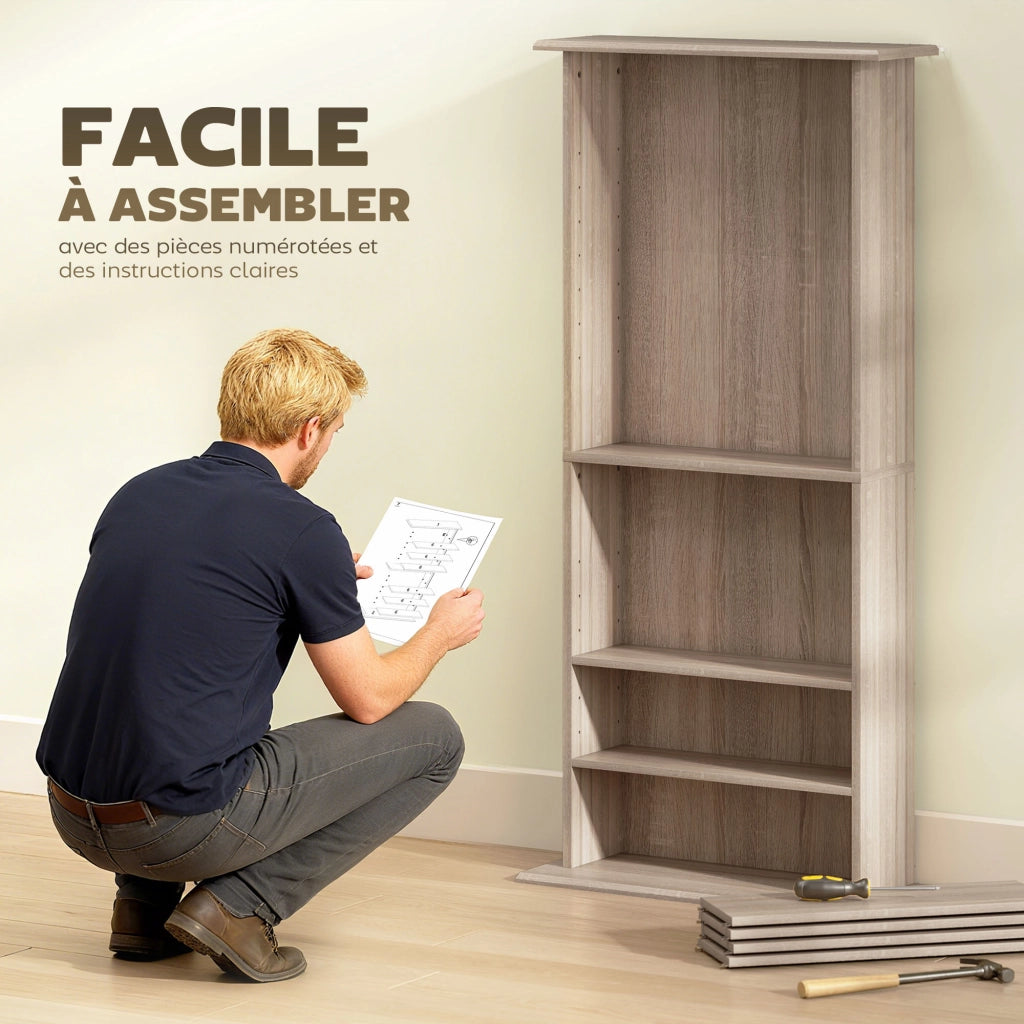 Libreria per CD DVD ¨C Xylo ¨C 8 scomparti 6 ripiani regolabili legno naturale 360 CD 185 DVD