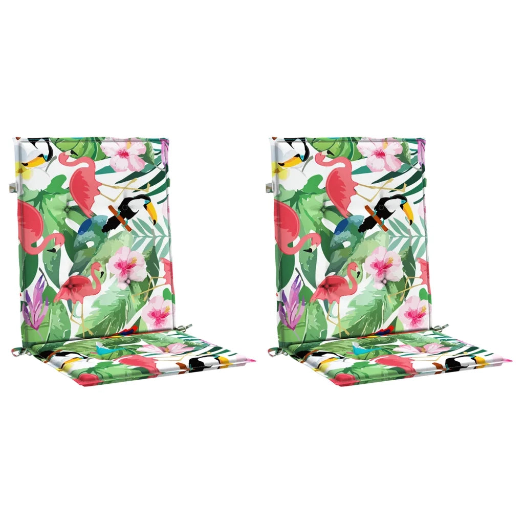 Cuscini per Sedia Schienale Basso 2 pz Multicolore in Tessuto 361325