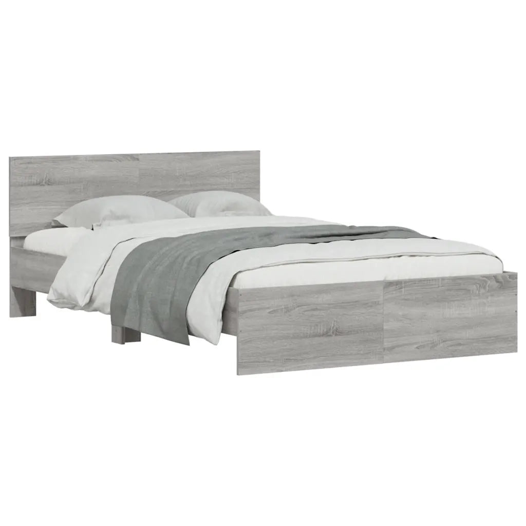 Giroletto con Testiera e LED Grigio Sonoma 140x200 cm 3207614