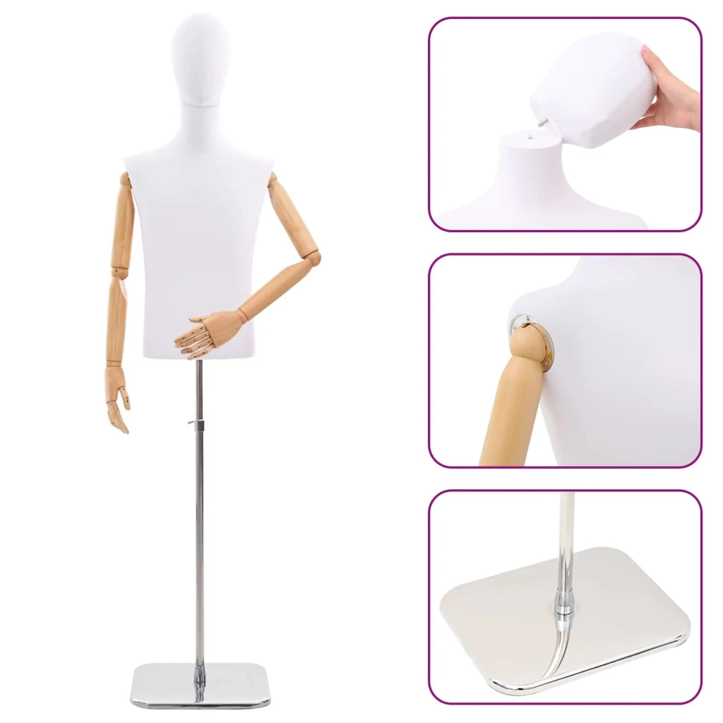 Manichino Regolabile 170-218 cm con Base Maschio PP Bianco 42041703