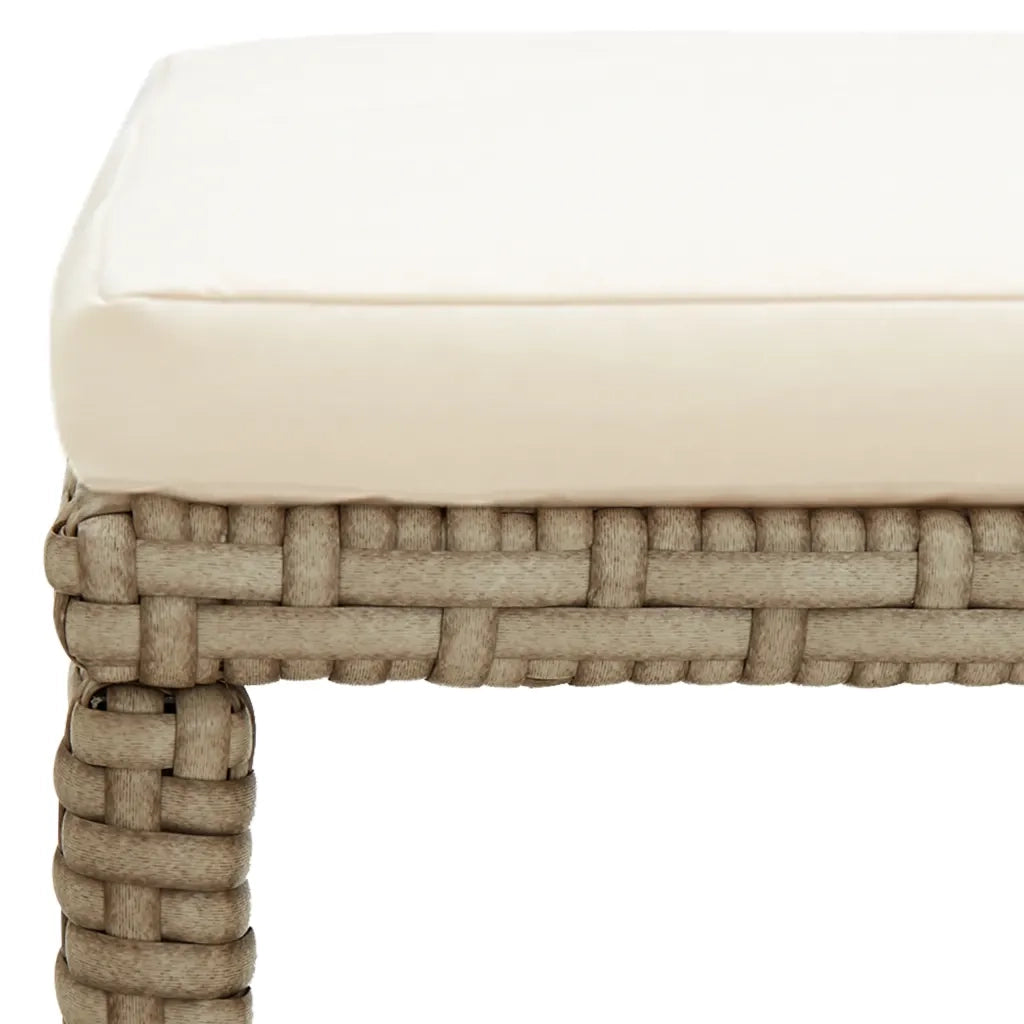 Sgabelli da Giardino 4 pz con Cuscini in Polyrattan Beige CFW1146592