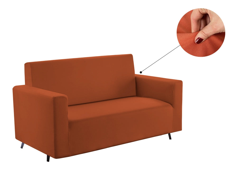 Copridivano E Copri Poltrona Antimacchia Sofà Elasticizzato Modello Magico - Poltrona - Arancione