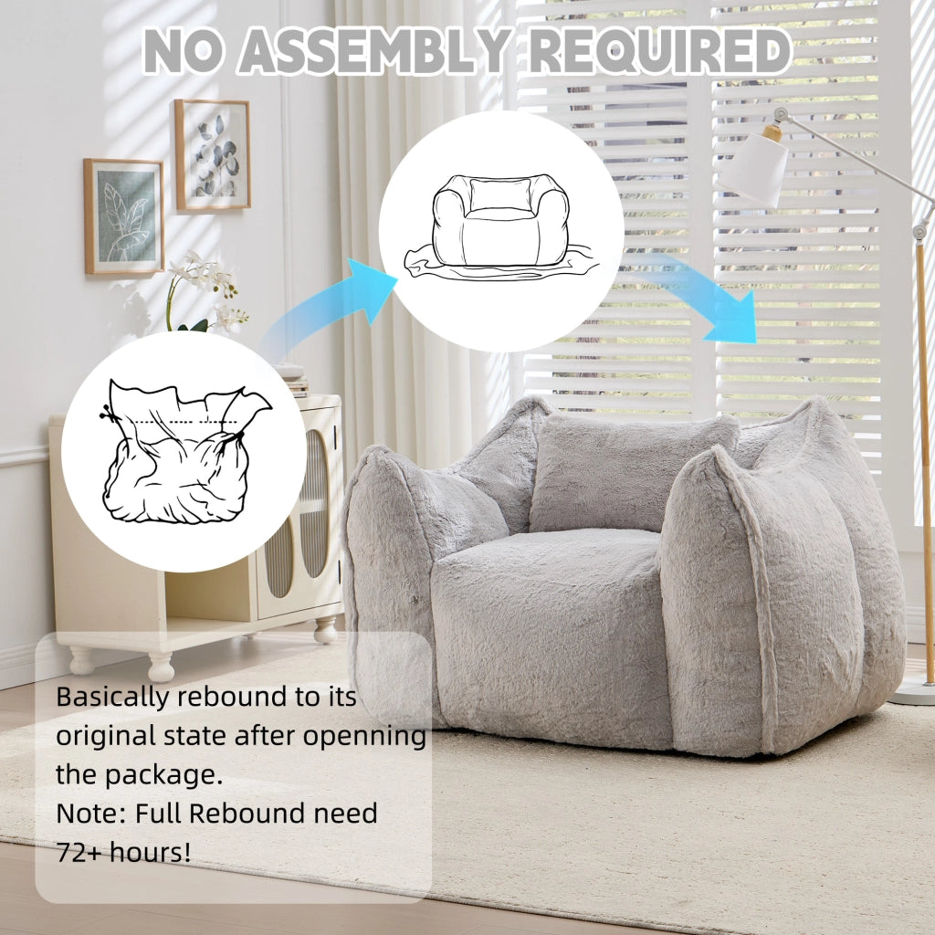 Poltrona a sacco gigante con cuscino ¨C Minimal ¨C grigio