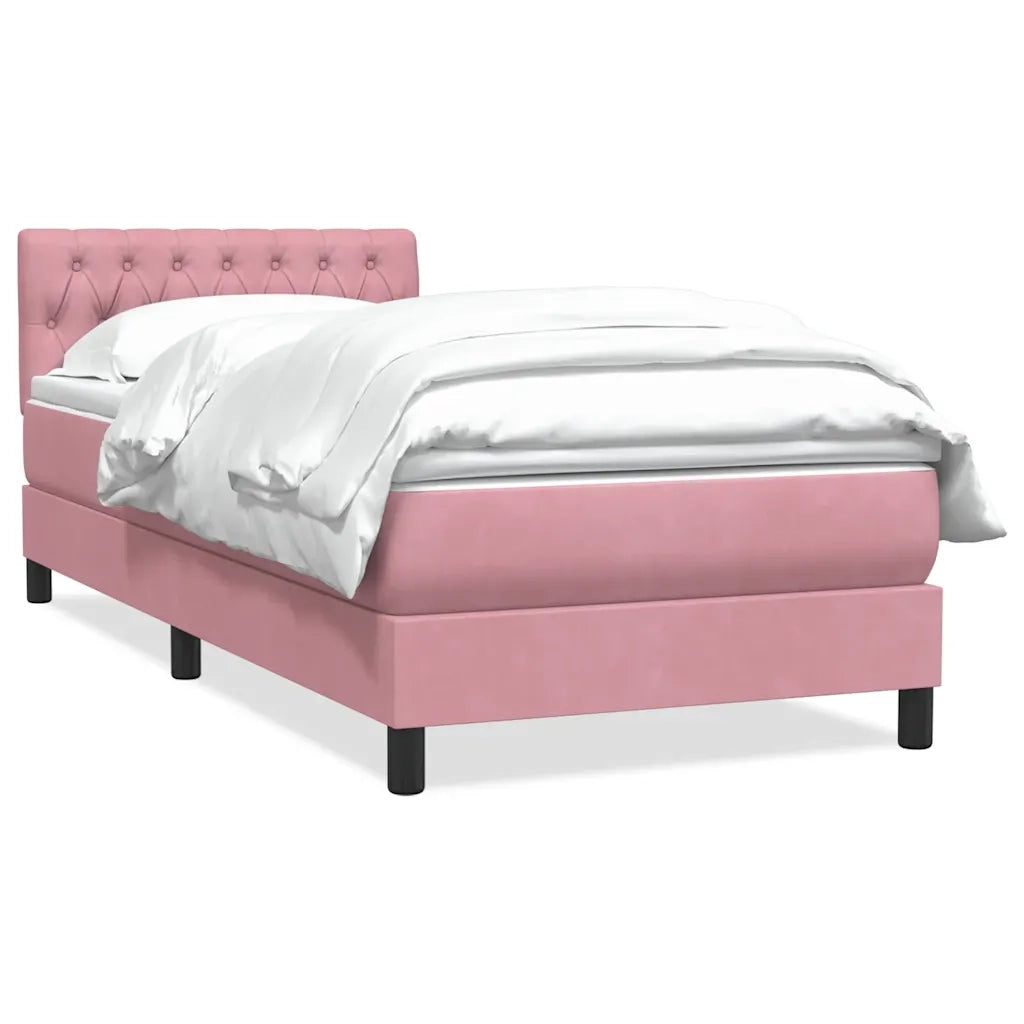 Giroletto a Molle con Materasso Rosa 80x220 cm Velluto 3316526